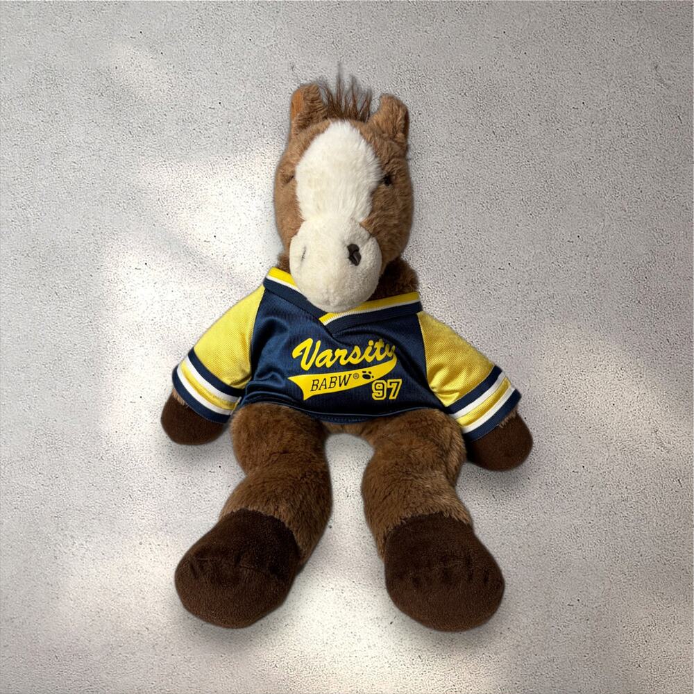 VTG Build-a-Bear Workshop Varsity '97 Horse Plush Sports Jersey BABW Retired